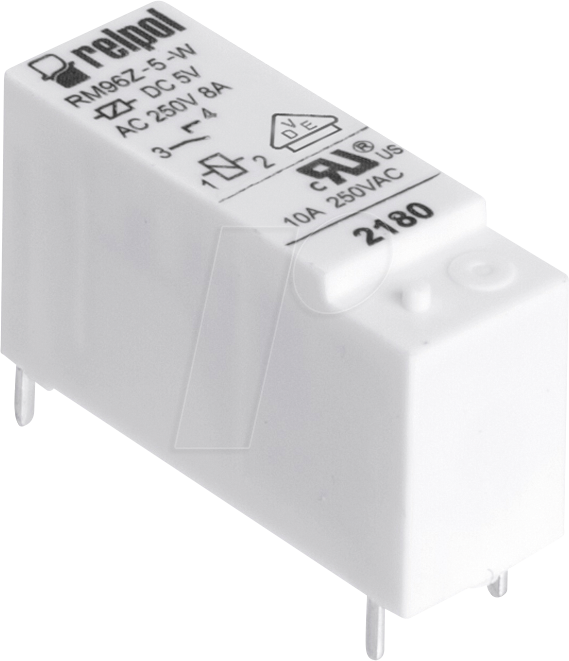 RPL RM96 12DC - Leistungsrelais monostabil, THT, 12 V DC, 8 A, 1 Schließer (CO)