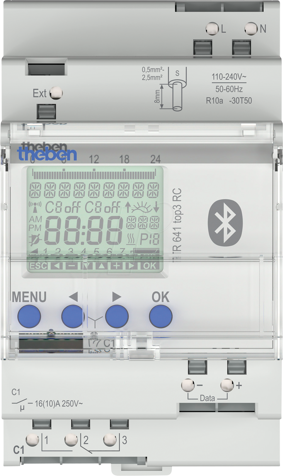 THEBEN 6410330 - Digitale 1-Kanal Zeitschaltuhr, TR 641, Jahresprogramm, App