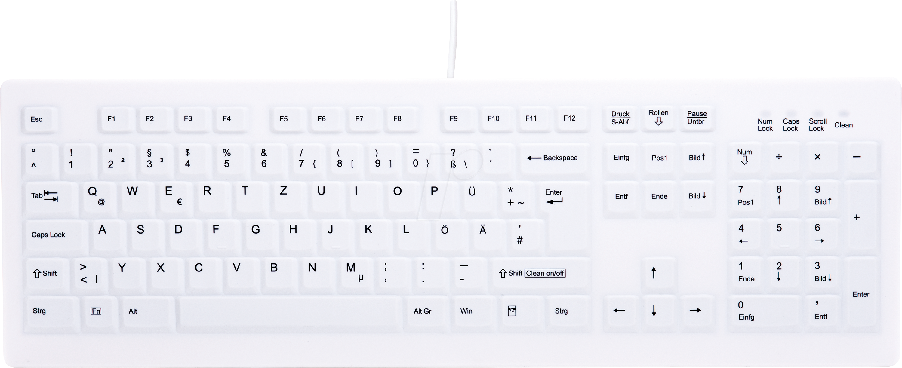 Thumbnail - AK-C8100FUVSWGE - Tastatur, USB, IP68, desinfizierbar, weiß, DE