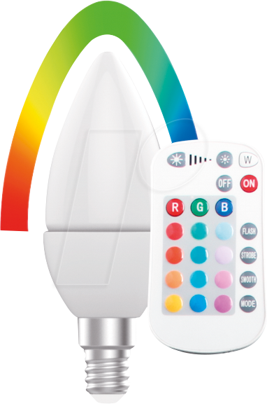 BLULAXA 49293 - LED-Lampe RGBW E14, 5,5 W, 470 lm, 2700 K, dimmbar