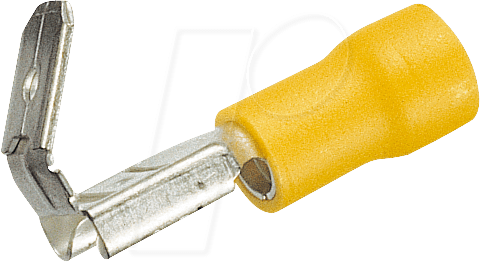 FSA-G-6,35 - Flachsteckadapter, Breite: 6,35mm, gelb