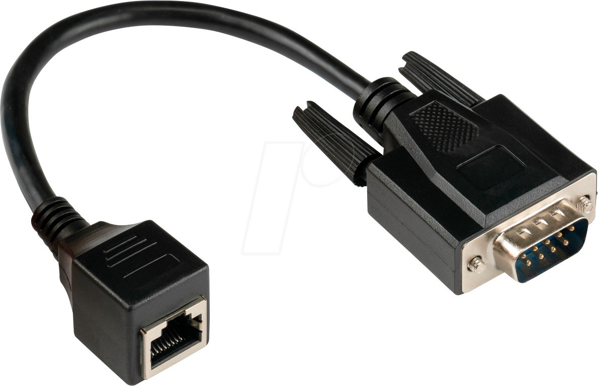 GC 4945-MF - Adapterkabel RJ45 Buchse > D-Sub 9-Pol. Stecker, schwarz, 0,1 m