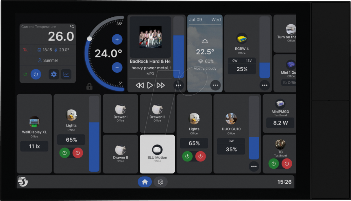 SHELLY WD XL B - Shelly Wall Display XL, schwarz