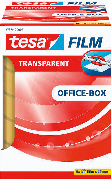 TESA 57379 - tesafilm® transparent, 66 m x 25 mm, 6 Rollen