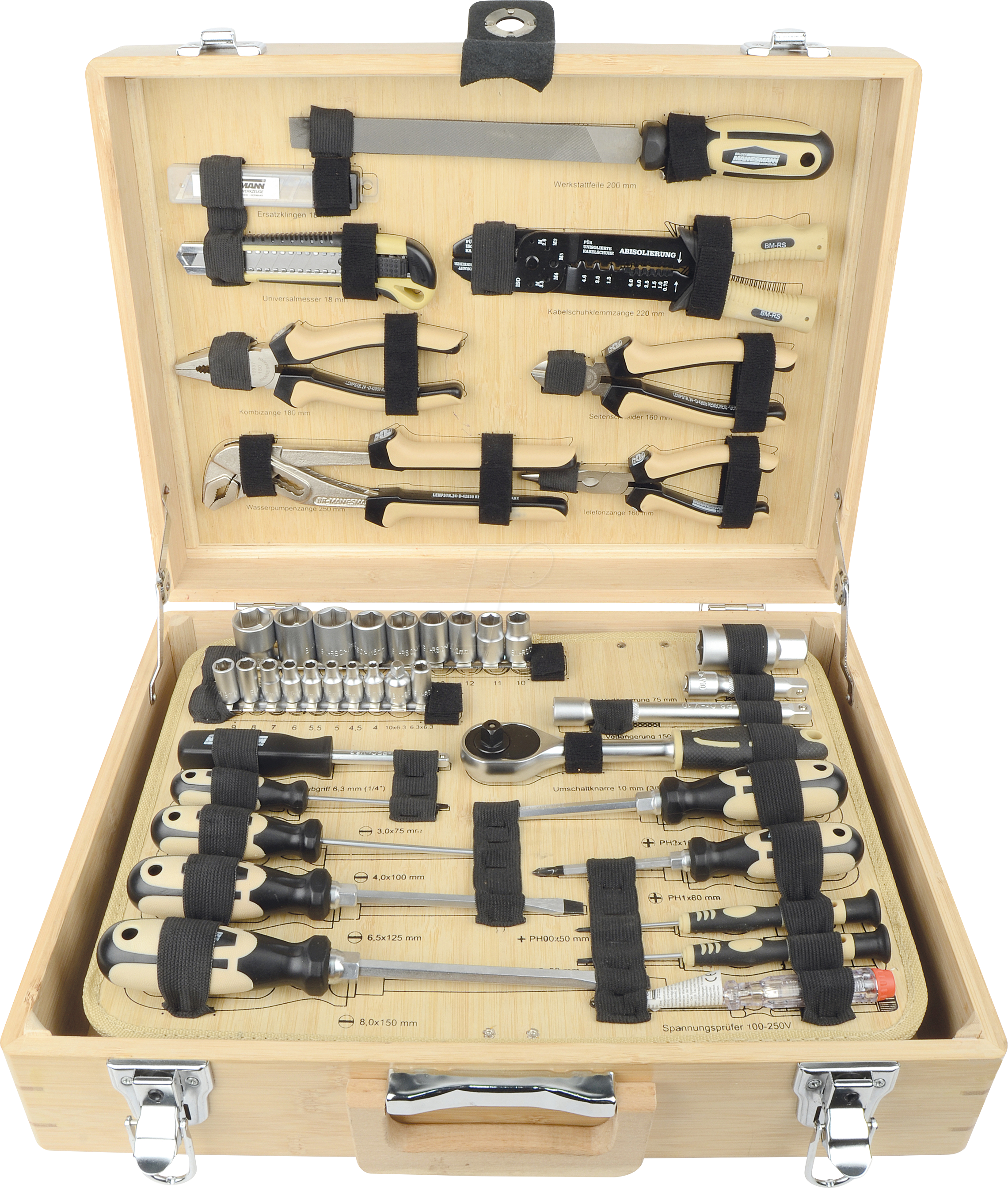 MAN 29002 - Werkzeugsatz, im Bambuskoffer, 108-teilig