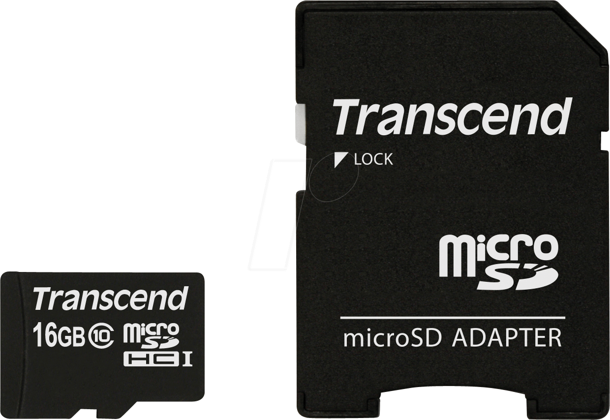 TS16GUSDHC10 - MicroSDHC-Speicherkarte 16GB, Transcend Class 10