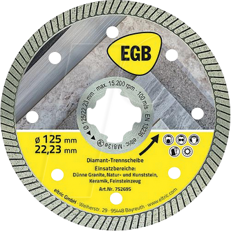 EGB 752695 - Diamant-Trennscheibe 125 mm Beton, Fine Cut, X-Lock
