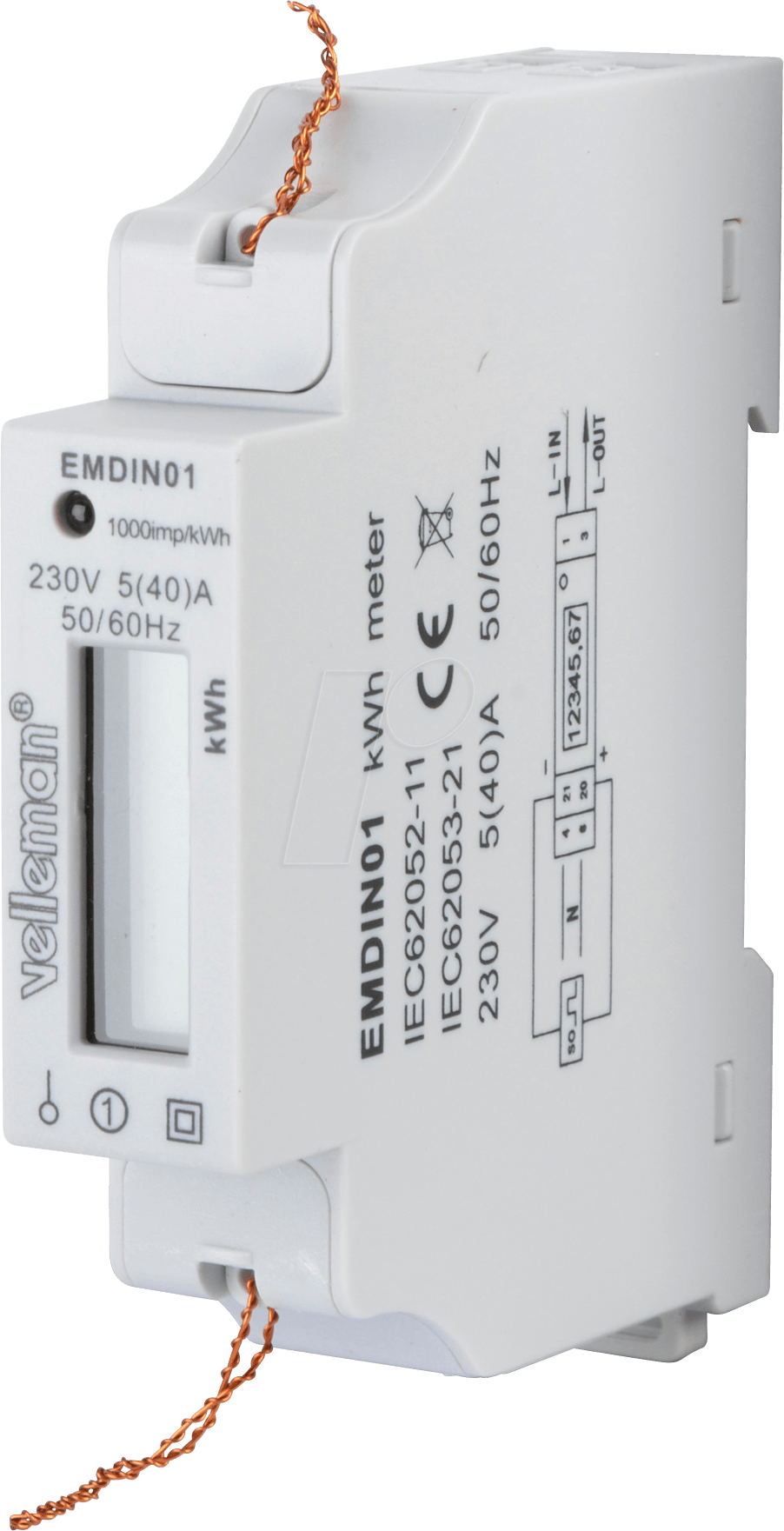 VE EMDIN01 - Energiezähler 1 Phase, LCD Display