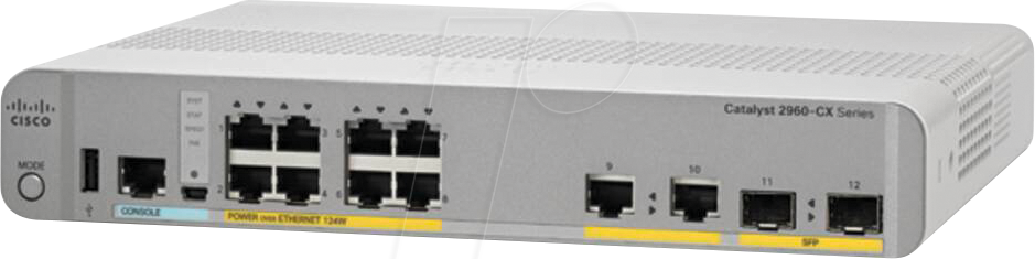 CISCO 296CX8PCL - Switch, 12-Port, Gigabit Ethernet, SFP, PoE+