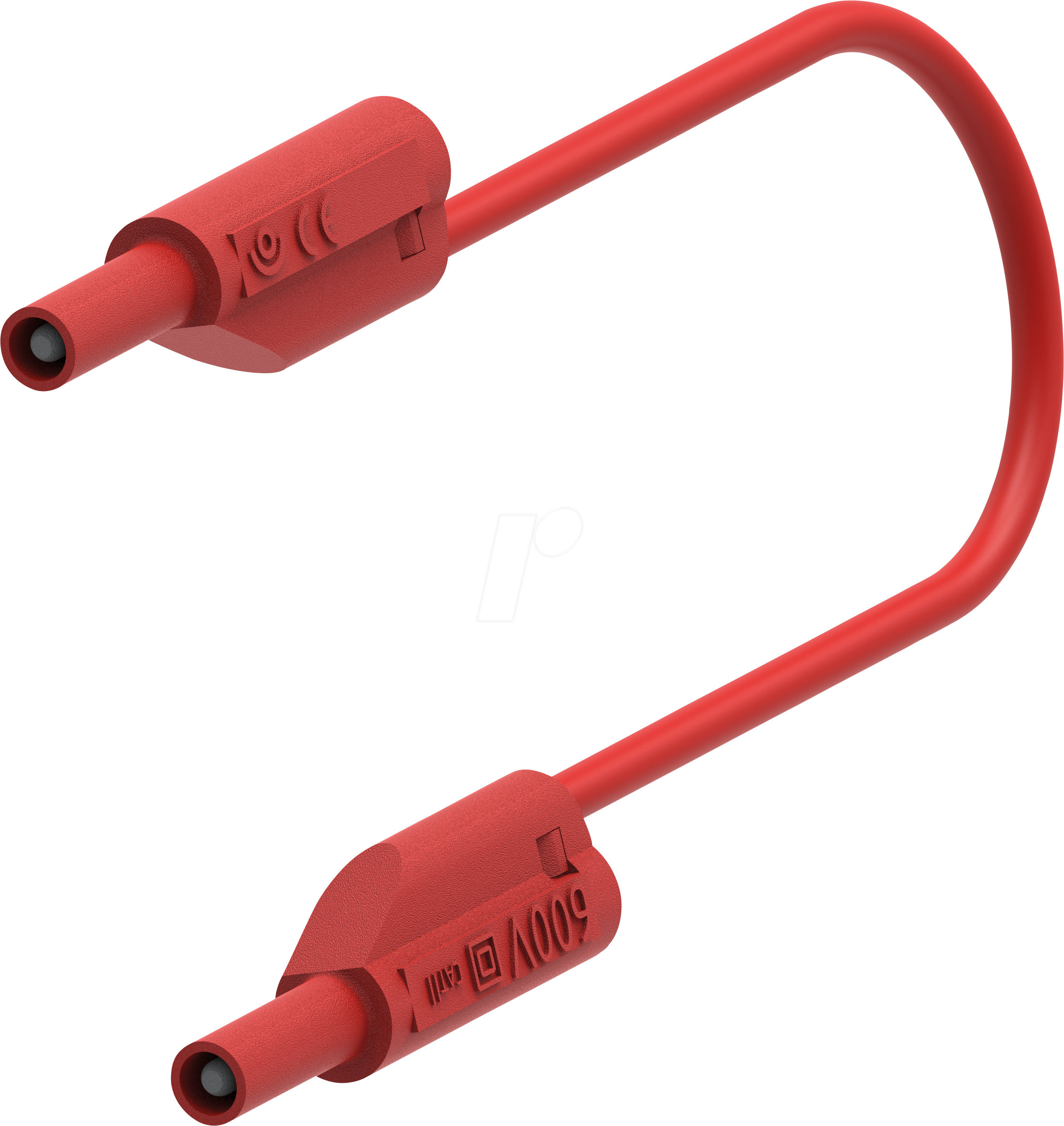 PJP 240-50R - Messleitung mit Bananensteckern, 0,5 mm², 0,5 m, stapelbar, rot