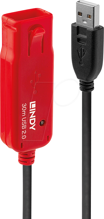 LINDY 42923 - Aktives USB 2.0-Kabel, A-Stecker > Buchse, Daisy Chain, 30 m