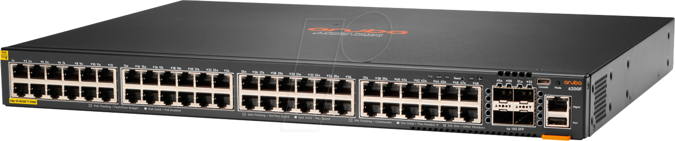 HP 6200F-48G - Switch, 52-Port, Gigabit Ethernet, SFP+, PoE+