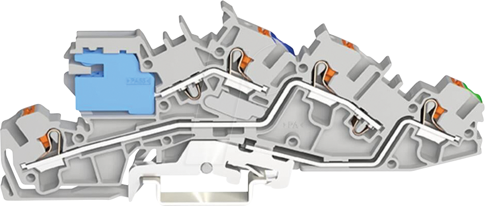 WAGO 2205-7641 - Installationsetagenklemme, 4,0 mm², NT/L/PE, grau