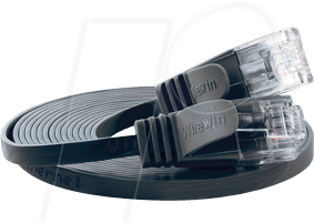Thumbnail - SLIM U6 05 SW - Cat.6 SLIM-Patchkabel, U/UTP, 0,5 m, schwarz