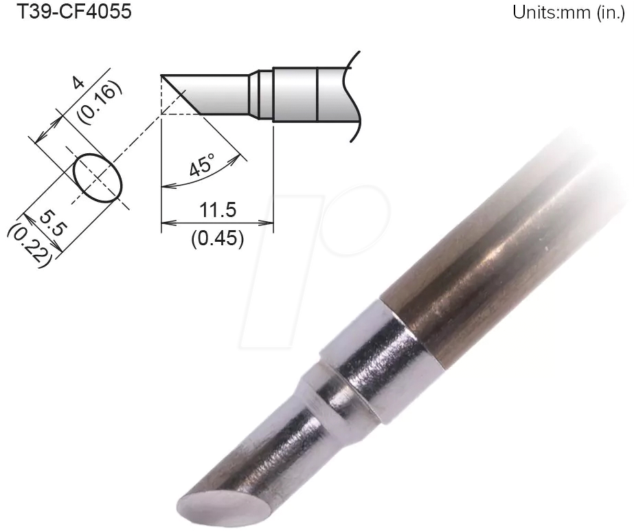 HAK T39-CF4055 - Aktiv-Lötspitze T39-CF4055, 4,0 mm, abgeschrägt, Fase
