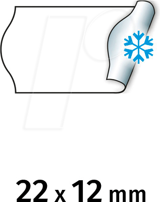 METO 9517182 - Preis-Etiketten, 22x12 mm, tiefkühl, weiß, 6000 Stück