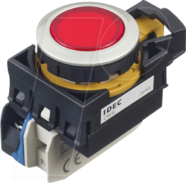 ID CW4LA2E10Q4R - Beleuchteter Einbautaster CW, 28 mm , 1 NO, rot