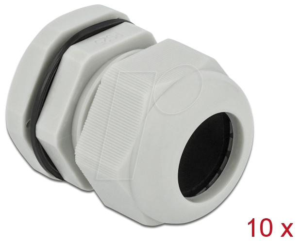 DELOCK 60225 - Kabelverschraubung, PG25, grau, 10er-Pack