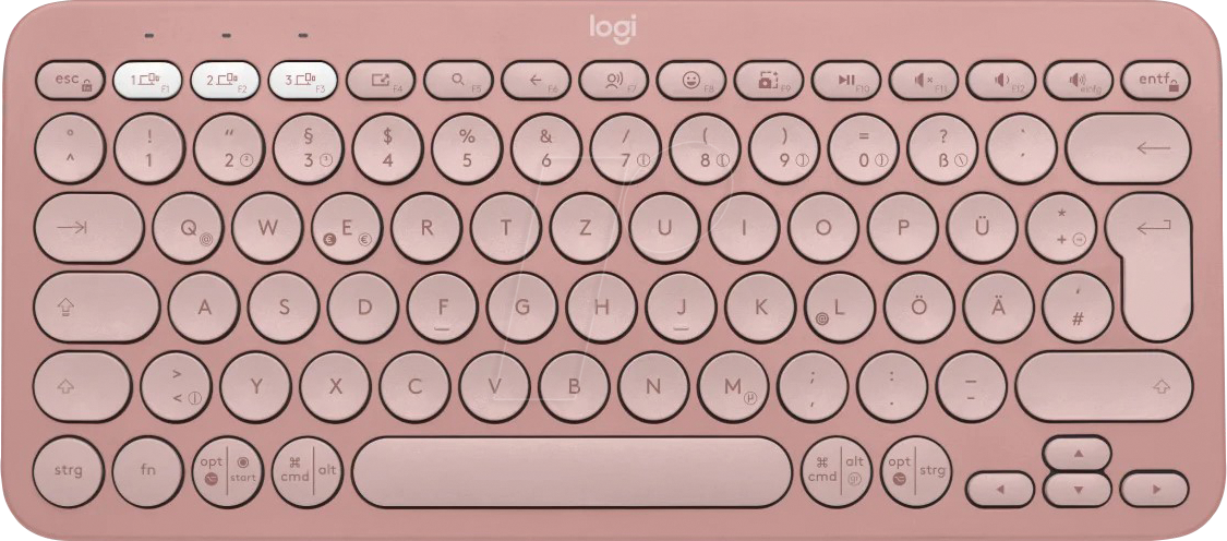 LOGITECH K380SRO - Funk-Tastatur, Bluetooth, rosa, Win/Mac/Android
