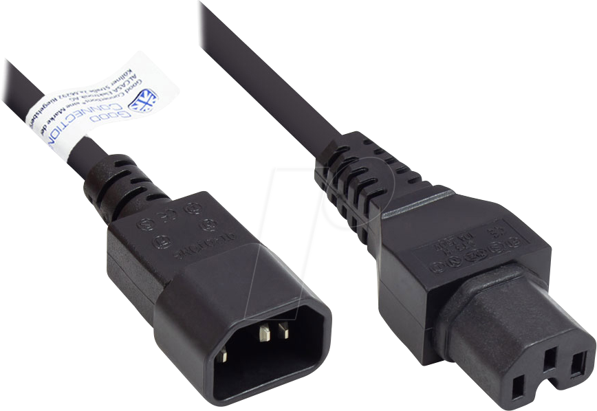 GC P1450-S030 - Verbindungskabel C14 auf C15 , schwarz, 1,00 mm², 3 m