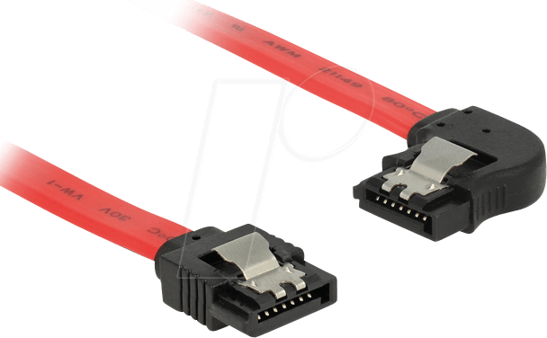 DELOCK 83962 - SATA 6GB/s St. > SATA St. li. 20 cm rot Metall