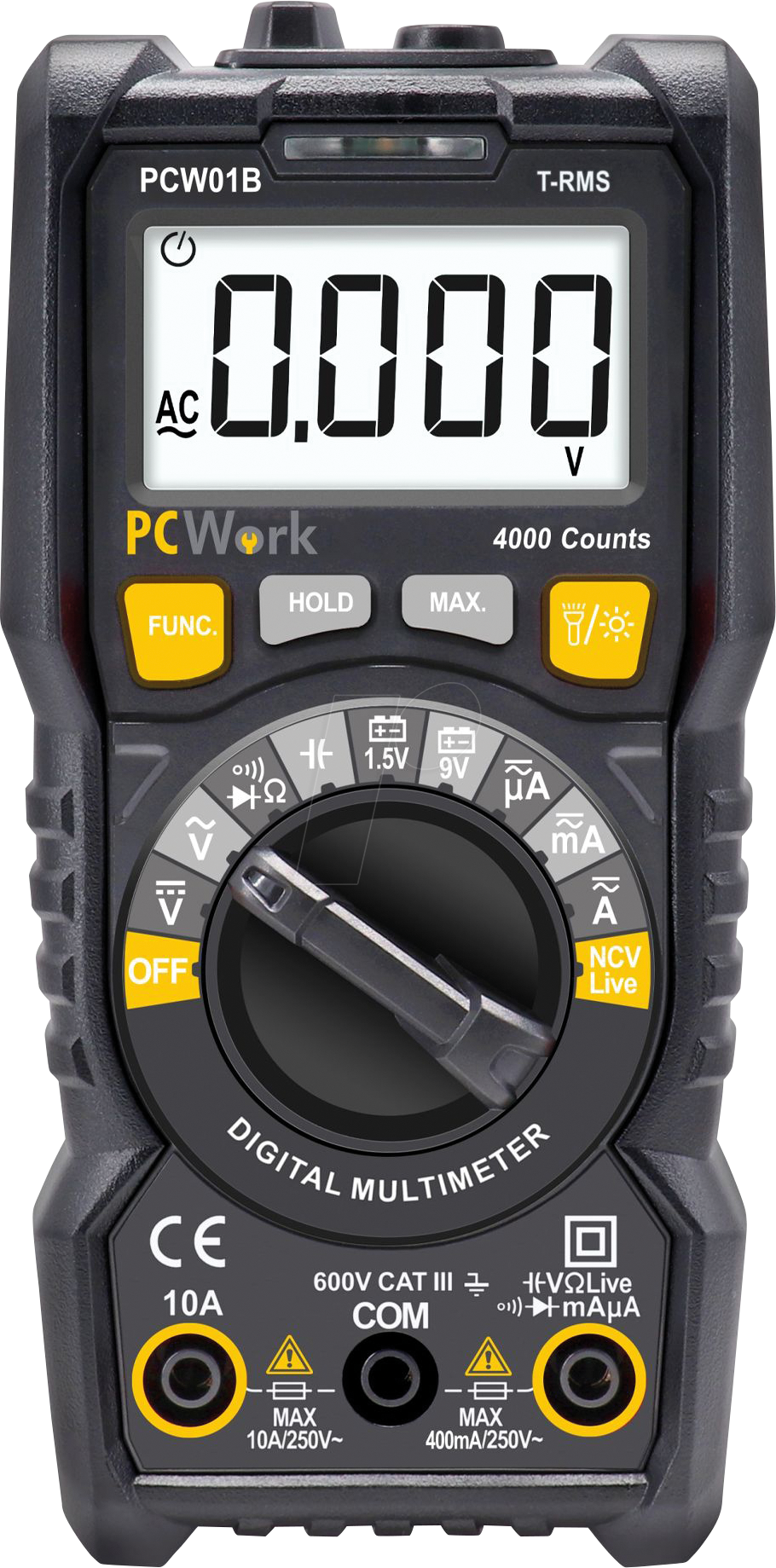 PCW 01B - Multimeter PCW01B, digital, 4000 Counts, TRMS, AC/DC, NCV