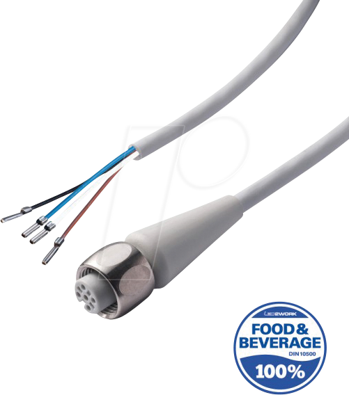 L2W 201100-06 - F+B Sensor Kabel, 10 m, offene Enden/M12 Buchse, A-kodiert, für