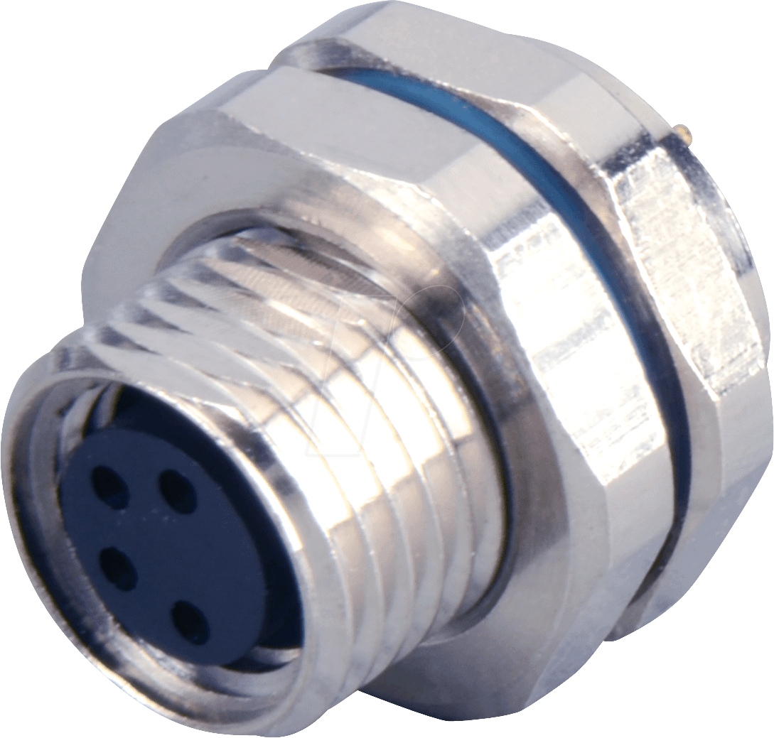 RKMHL 4 - M8-Kupplung, 4-polig, Print, Hinterwandmontage