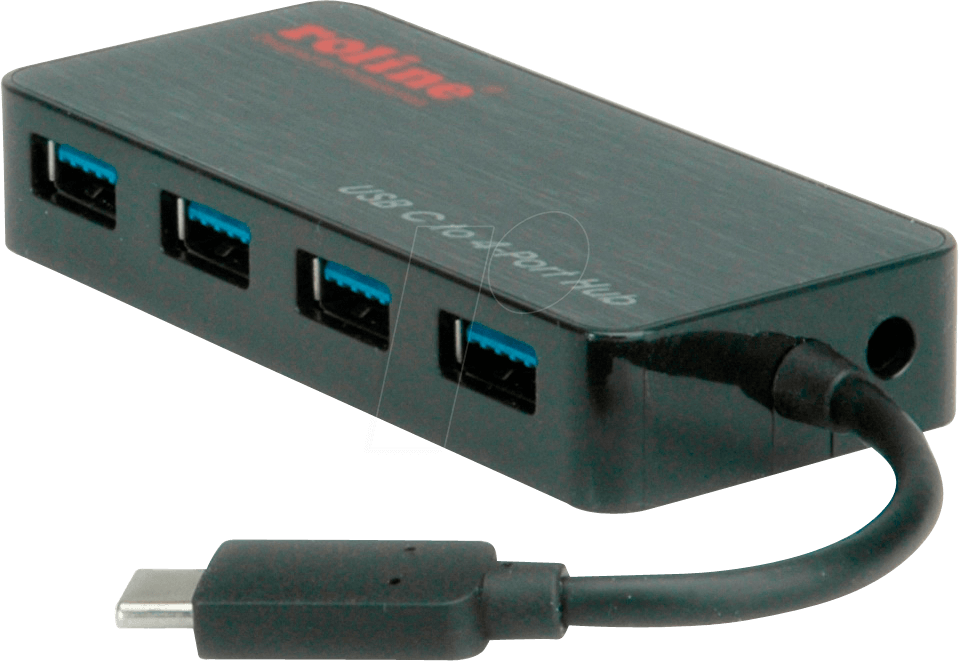 ROLINE 14025035 - USB 3.0 Hub 4 Port, USB-C zu 4x USB 3.0 Typ A