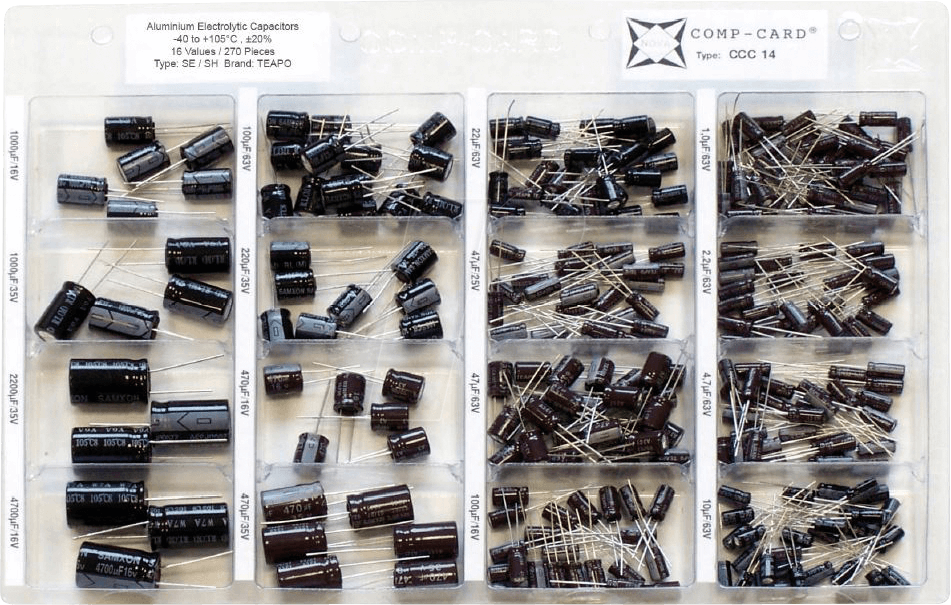 SORTIMENT CCC-19 - Sortiment Alu-Elkos, radial, longlife, 16 Werte, 193 Stück