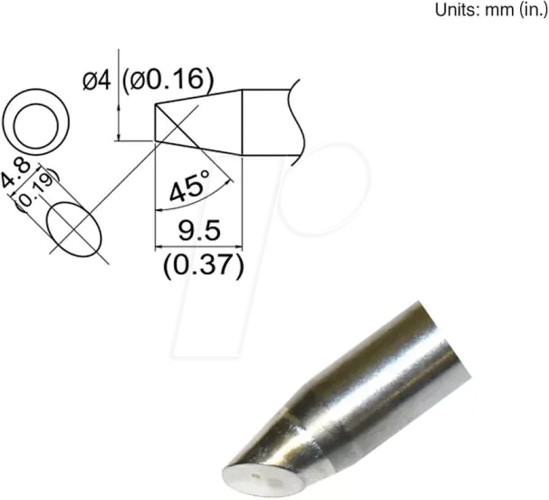 HAK T33-SSBC4 - Aktiv-Lötspitze T33-SSBC4, 4,0 mm, abgeschrägt, fase