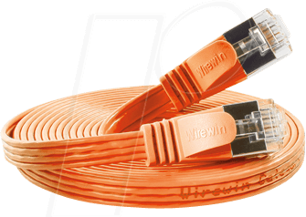 Thumbnail - SLIM S6 075 OR - Cat.6 SLIM-Patchkabel, STP(PIMF), 0,75 m, orange