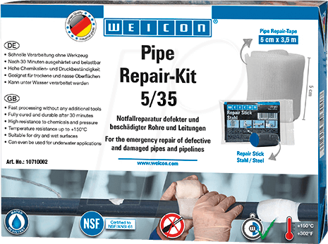 WEICON 10710002 - WEICON Pipe Repair Kit, 5/35, 5 cm x 3,6 m