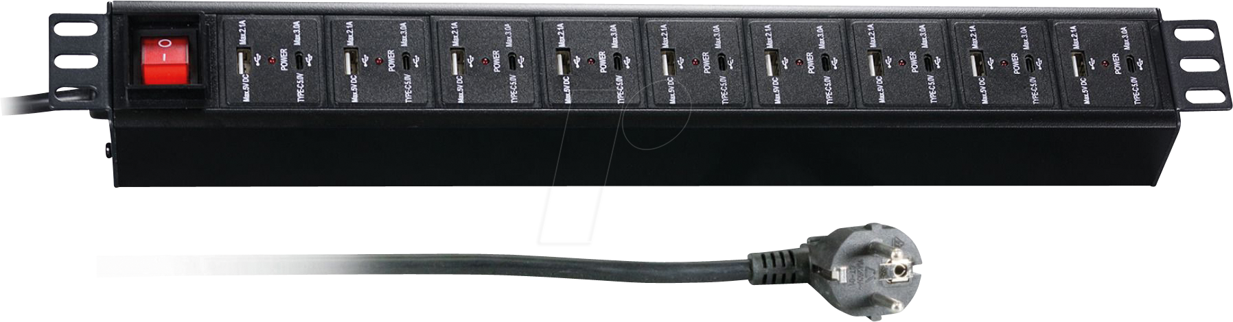 Thumbnail - EFB EK631USB.1.5 - 19'' Steckdosenleiste, 1,5HE, 18-fach, USB