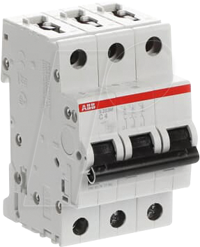 ABB S203M-C4 - Leitungsschutzschalter, Char. C, 4 A, 3 polig