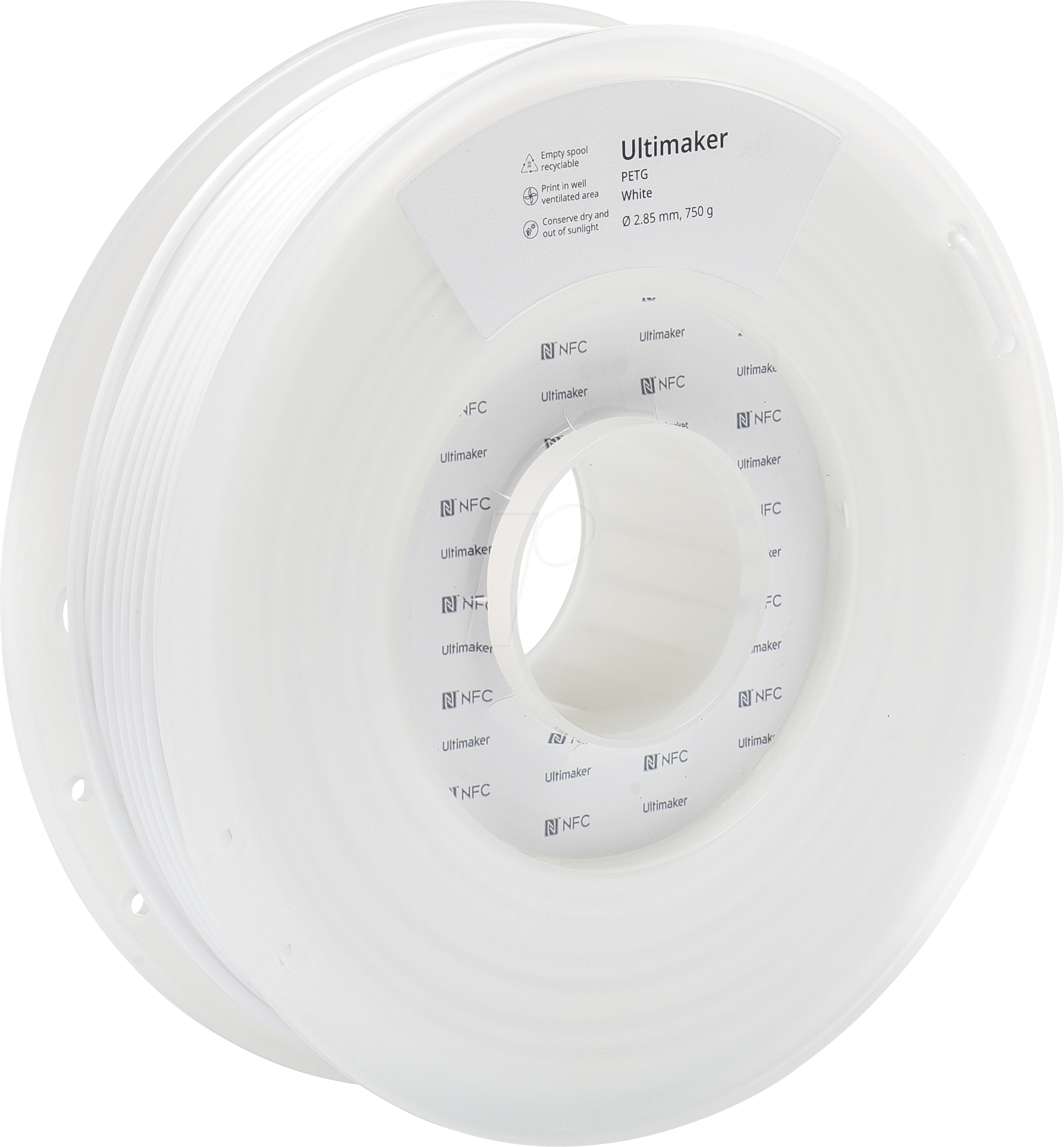 ULTIMAKER 227293 - Filament, PETG, weiß, 2,85mm, 750g