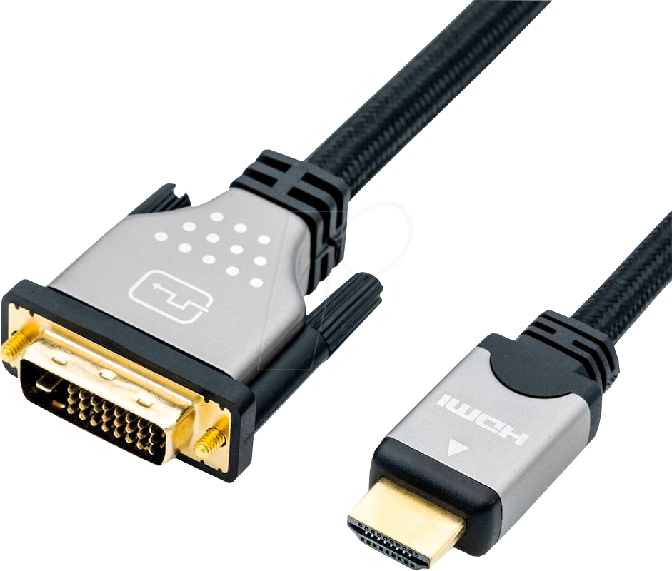 Thumbnail - ROLINE 11045876 - Kabel, HDMI-St. DVI-D 24 +1 St., 4k@30 Hz, 1,5 m