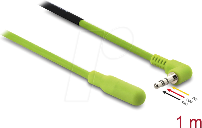 DELOCK 91394 - Temperaturfühler-Kabel, DS18B20, 3,5 mm Klinke, 90°, 1 m