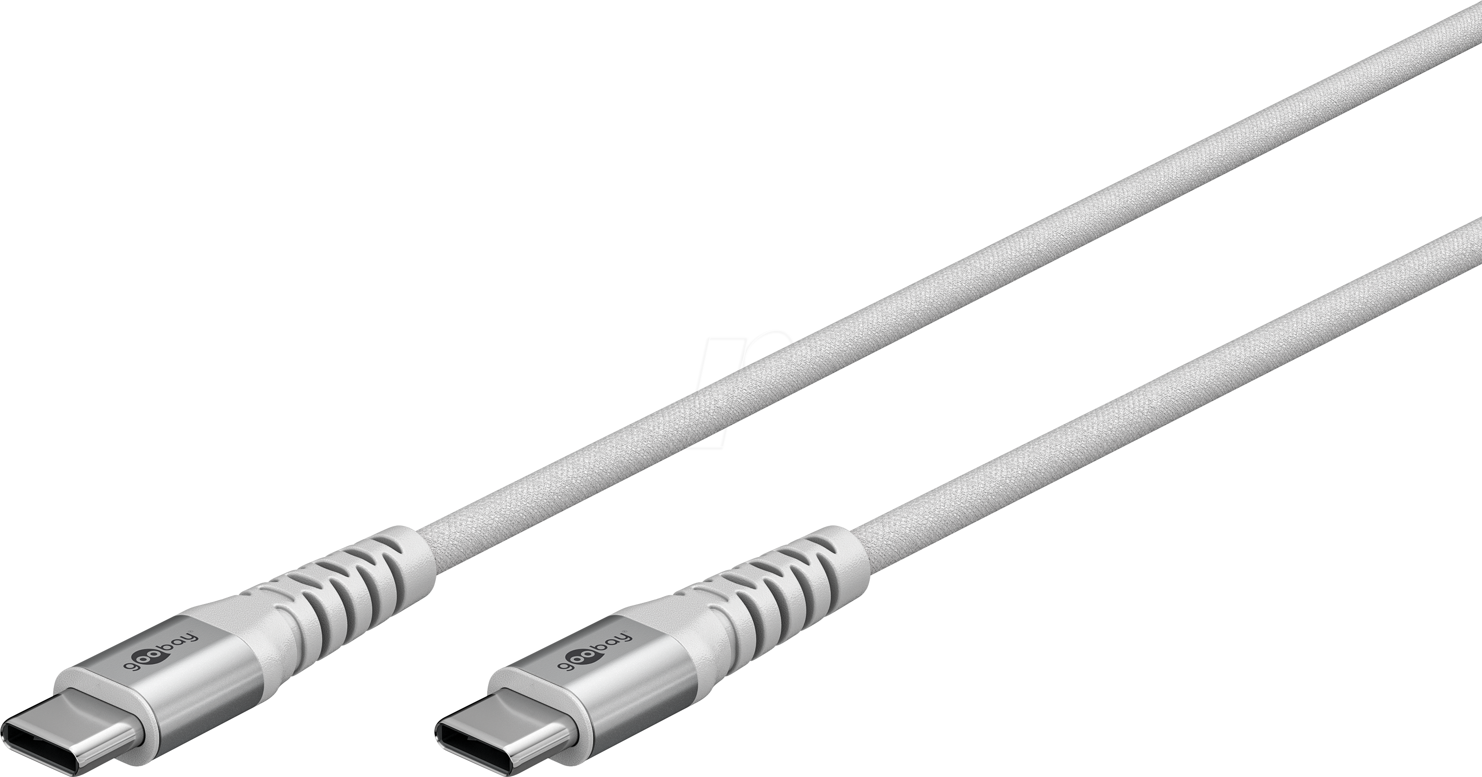 GOOBAY 70195 - Sync- & Ladekabel, USB-C > C, Textil, 3,0 m weiß