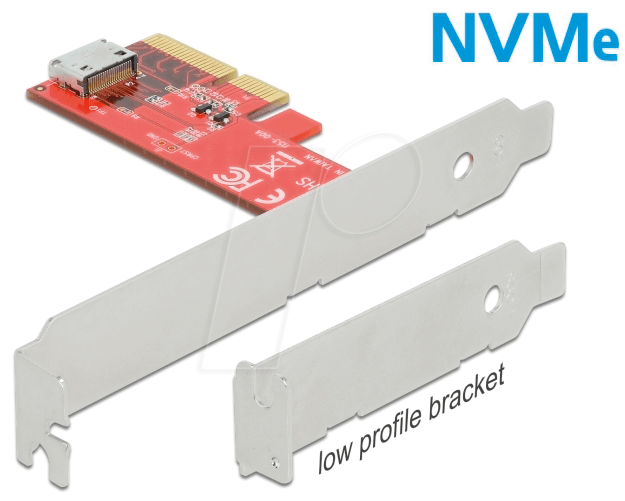 DELOCK 90482 - PCIe x4 > intern: 1x OCuLink SDD-8612, Low Profile