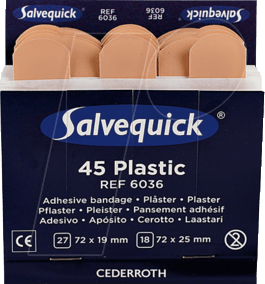 Thumbnail - SNG 1009036 - Salvequick Pflaster-Strips, wasserfest, 45 Stück
