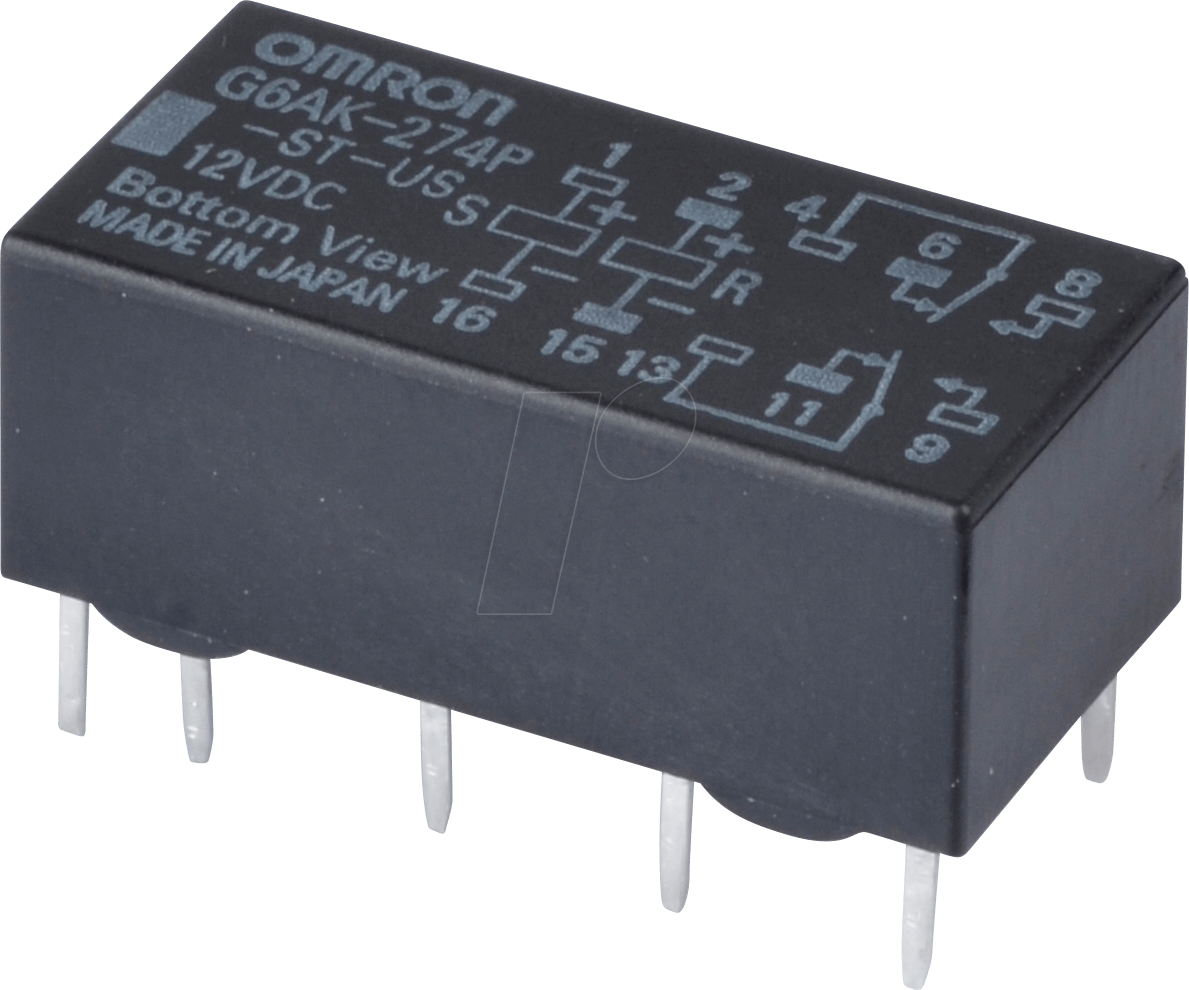 G6AK 2W 12DC - Printrelais - 2 Wechsler, 2 A, 12 V DC