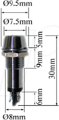 BARTH 58500713 - LED Signall. glanzchrom 9,5x30 230V grün