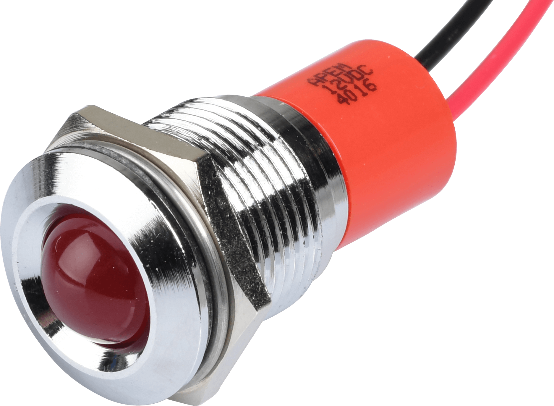 APM Q16P3C R12E - LED-Signalleuchte, rot, 12 V, Ø 16 mm, vorstehend, bedrahtet