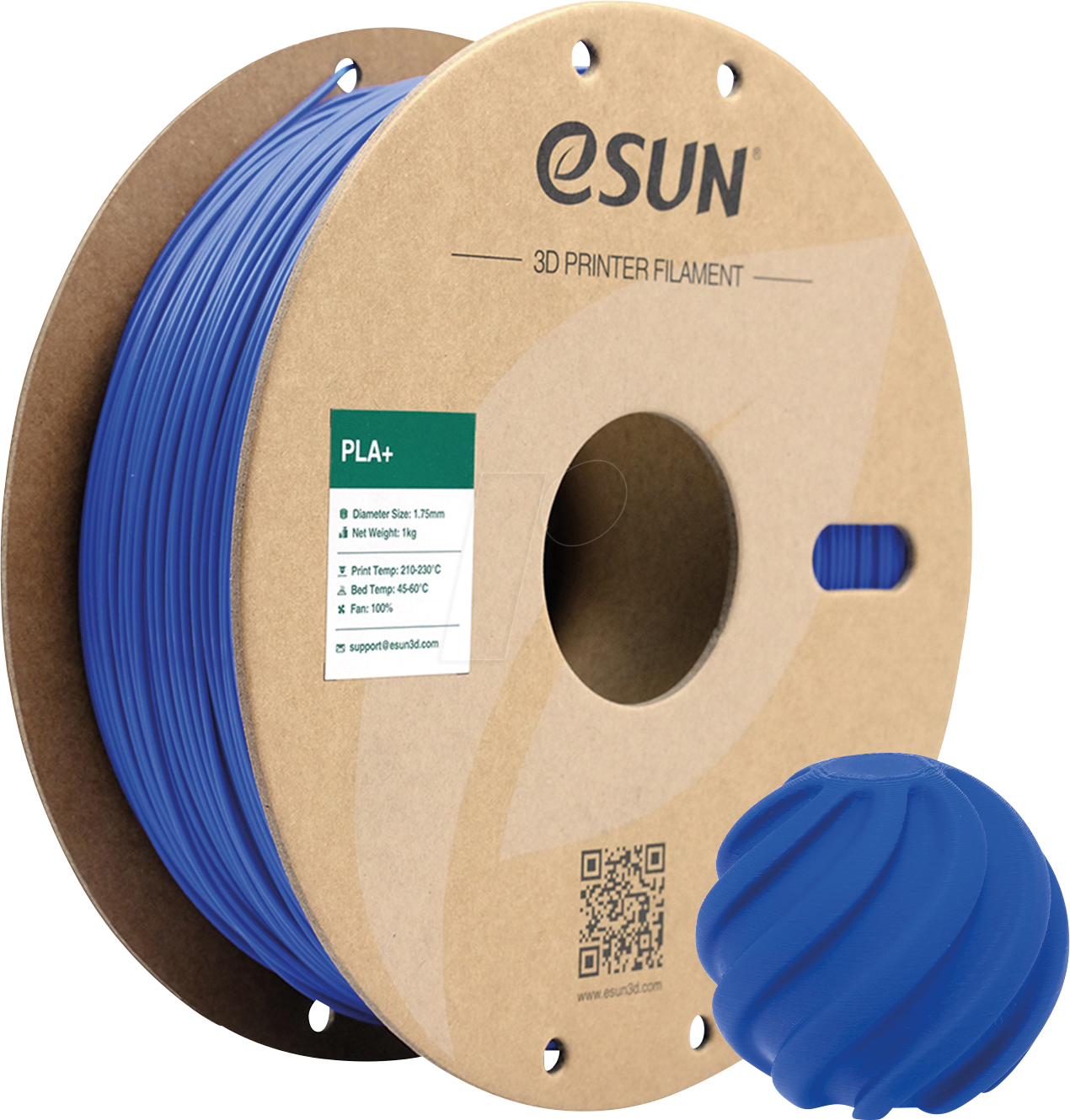 ESUN 72219045 - Filament, PLA+, 1,75 mm, blau, 1 kg