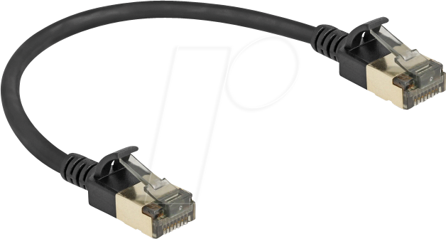 DELOCK 80337 - Patchkabel Cat.8.1 F/FTP Slim Pro 0,25 m schwarz