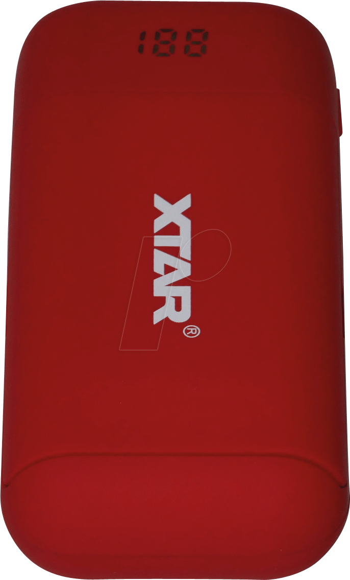 XTAR PB2 RT - Ladegerät, Li-Ion, mobil , 2 slot, Micro USB, rot