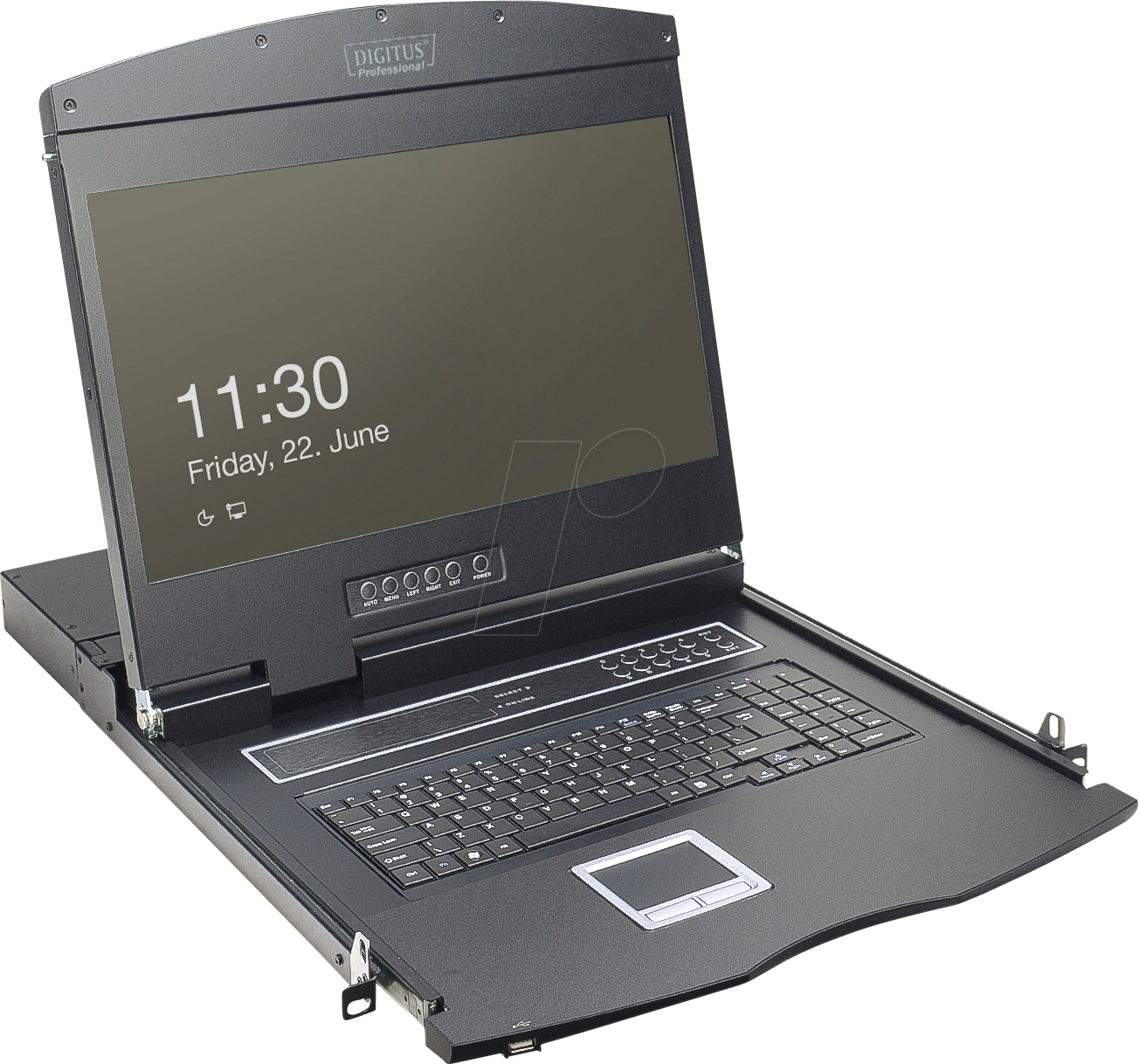 DIGITUS 722112GE - 19 Zoll KVM Konsole, 19'' TFT mit Tastatur DE