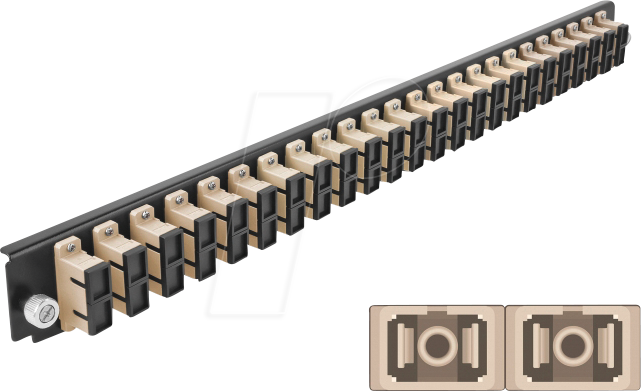 DELOCK 43365 - 19'' Spleißbox Frontblende, 24 Port, SC Duplex, beige