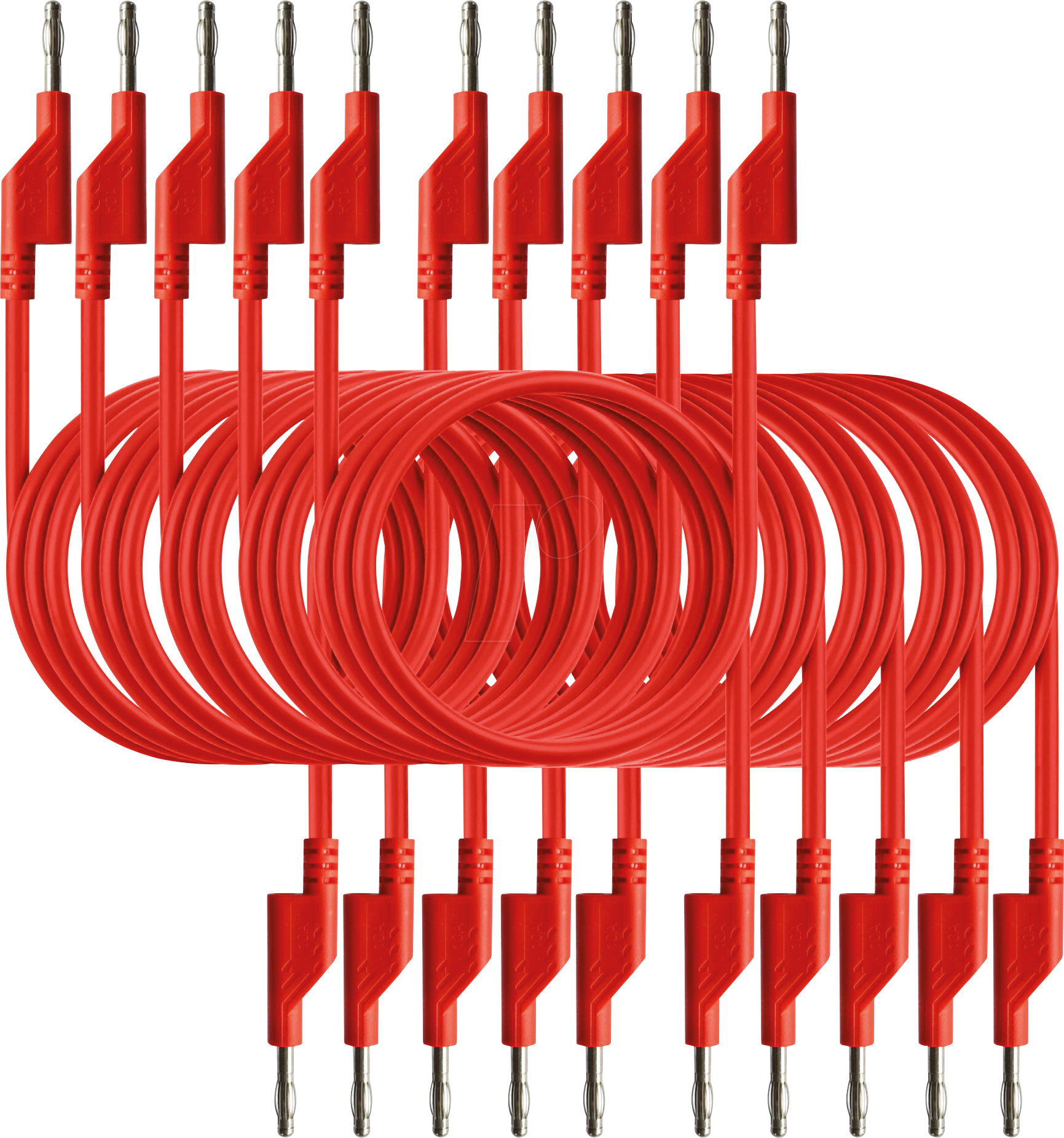 PEAKTECH 7049R - Messleitung, 1,00 m, rot, stapelbar